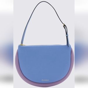 J.W. ANDERSON BLUE AND LILAC LEATHER THE BUMPER SHOULDER BAG
